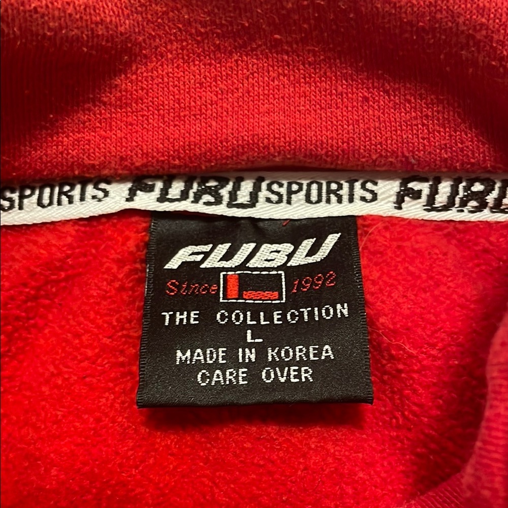 FUBU Sports Red and Black Colorblock Pullover - Picture 2 of 2